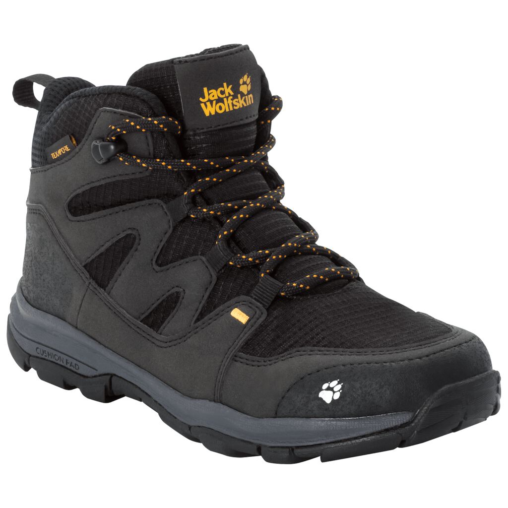 Jack Wolfskin MTN ATTACK 3 TEXAPORE MID Chaussures Enfant Noir/Jaune - AORLTYI-41